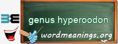 WordMeaning blackboard for genus hyperoodon